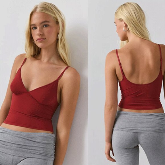 URBAN OUTFITTERS Je’ Taime Mesh Crop Cami in Red Small - Picture 1 of 2